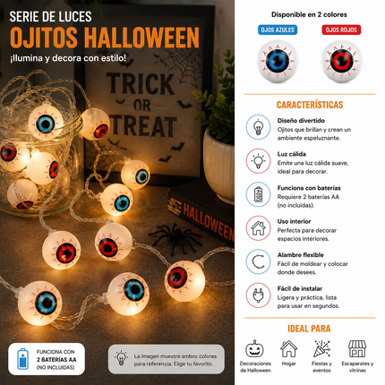 Series Ojitos Halloween, de pilas