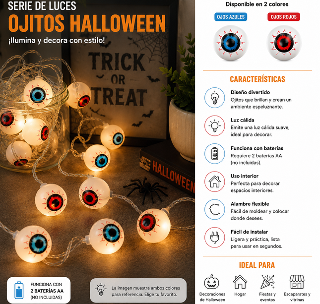 Series Ojitos Halloween, de pilas