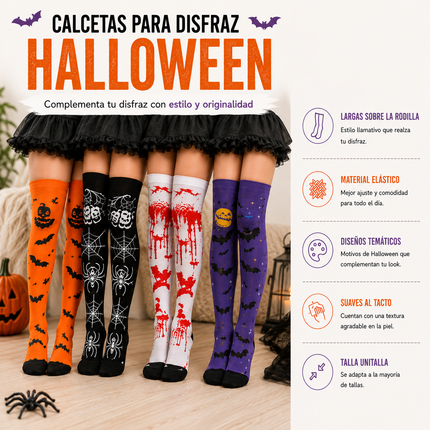 6 Medias Halloween para Disfraces $35 c/u