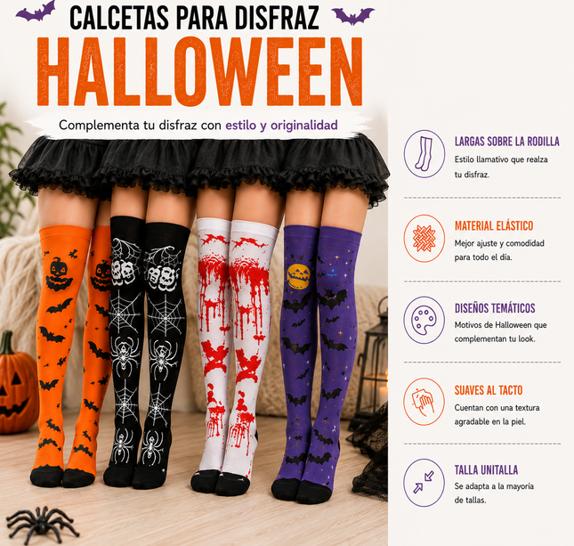 6 Medias Halloween para Disfraces $35 c/u