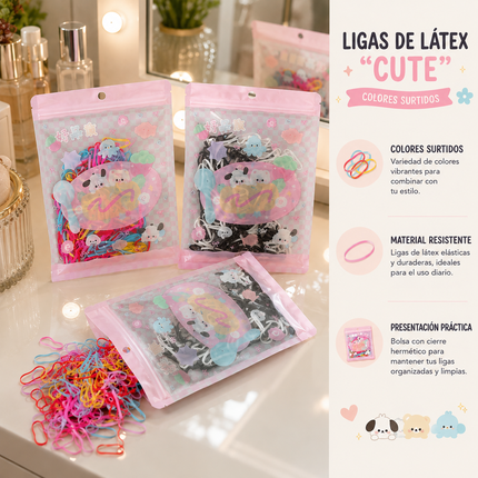 Exclusivo Tienda en linea 💥💎12 Bolsas Ligas "CUTES" Resellables $4.9 c/u