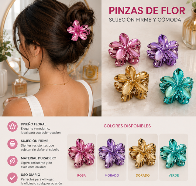 Exclusivo Tienda en linea 💥💎12 Pinzas Hawainas Efecto Cromado $11.9 c/u