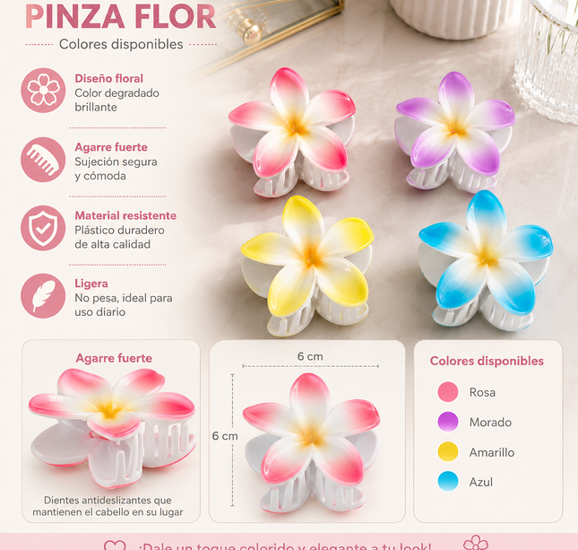 Exclusivo Tienda en linea 💥💎12 Pinzas Hawainas Tropicales Hermosas $7.9 c/u