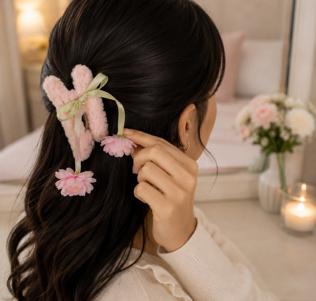 12 Pinzas Peluches Flores Hermosas $9.9 c/u