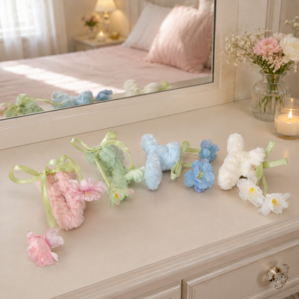 12 Pinzas Peluches Flores Hermosas $9.9 c/u