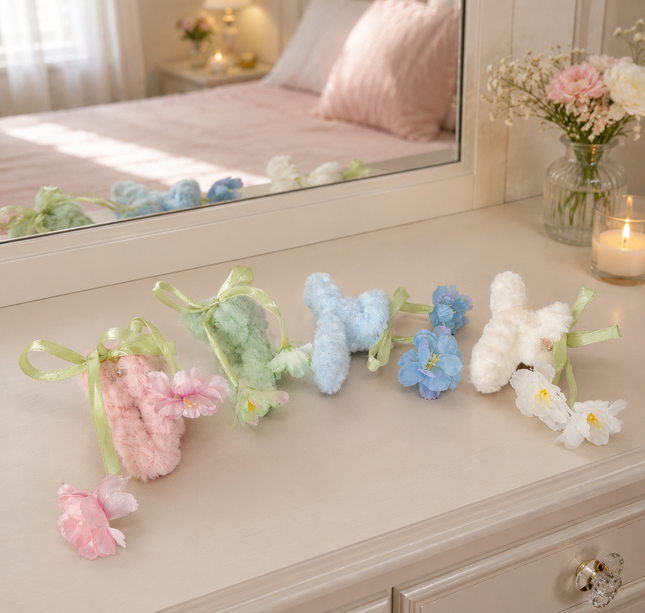 12 Pinzas Peluches Flores Hermosas $9.9 c/u