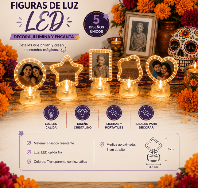 24 Lamparas de Figuras para Ofrenda $11.5 c/u