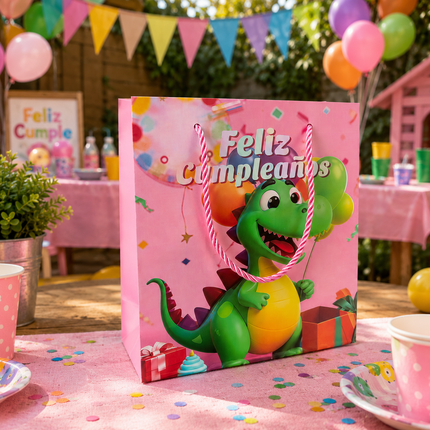 Exclusivo Tienda en linea 💥💎12 Bolsas Dinosaurios Feliz Cumpleaños $8.5 c/u