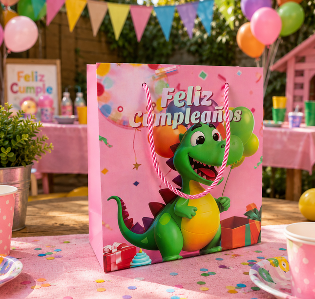 Exclusivo Tienda en linea 💥💎12 Bolsas Dinosaurios Feliz Cumpleaños $8.5 c/u