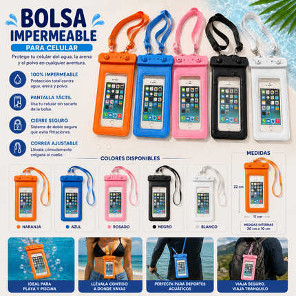 3 Bolsa Protectora para Celular de Silicon $12.5 c/u