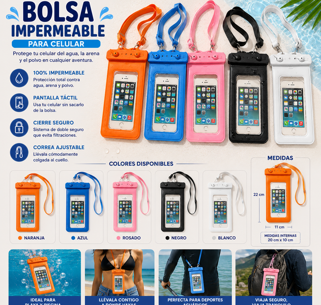 3 Bolsa Protectora para Celular de Silicon $12.5 c/u