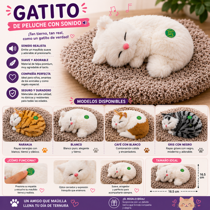 3 Gatitos con Alfombra para Decorar incluye sonido $60 c/u