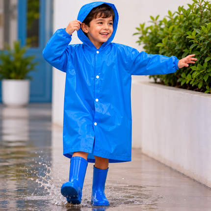6 Impermeable "EVA RAIN" Infantil Reforzado con Gorro $24 c/u