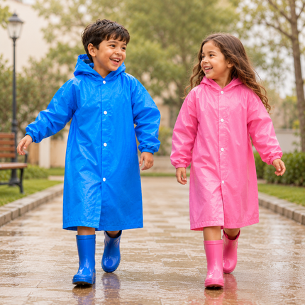 6 Impermeable "EVA RAIN" Infantil Reforzado con Gorro $24 c/u