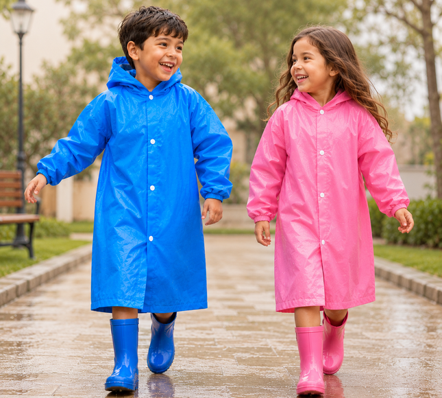 6 Impermeable "EVA RAIN" Infantil Reforzado con Gorro $24 c/u