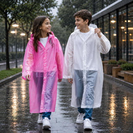 6 Impermeable EVA para Niños con Gorro Reforzado $24 c/u