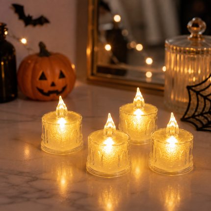 24 Velas Led Halloween Diamantadas Chicas $5.5 c/u