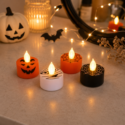 24 Velas Led Halloween Decoradas $5.5 c/u