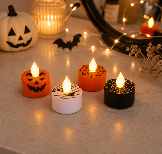 24 Velas Led Halloween Decoradas $5.5 c/u