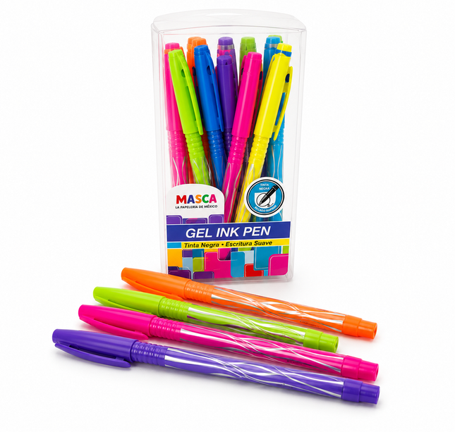 Exclusivo Tienda en linea 💥💎24 Plumas de Gel Tinta Negra, colores $3.5 c/u