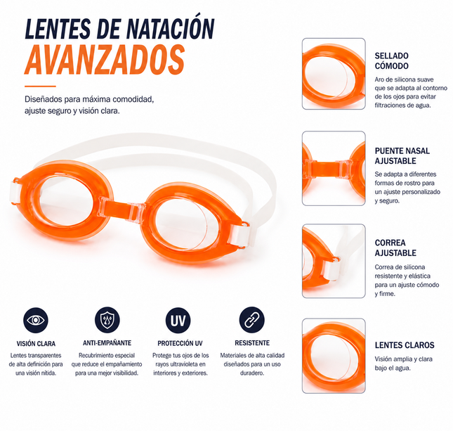 Exclusivo Tienda en linea 💥💎 3 Goggles para Natación Colores $25 c/u