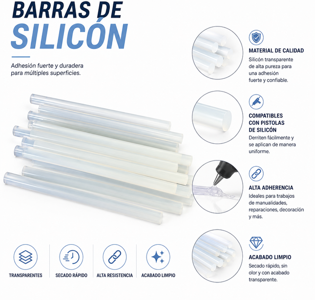 Exclusivo Tienda en linea 💥💎3 Bolsa con 14 Barras de Silicón $49 c/u