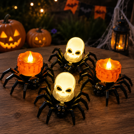 12 Vela de luz Araña halloween $15.9 c/u