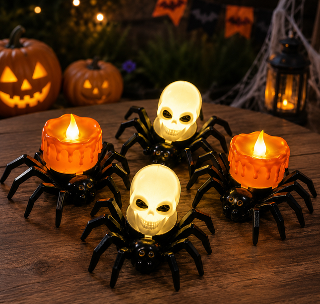 12 Vela de luz Araña halloween $15.9 c/u