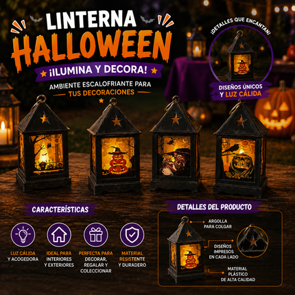 24 Linternas de Halloween con Luz $18.75 c/u