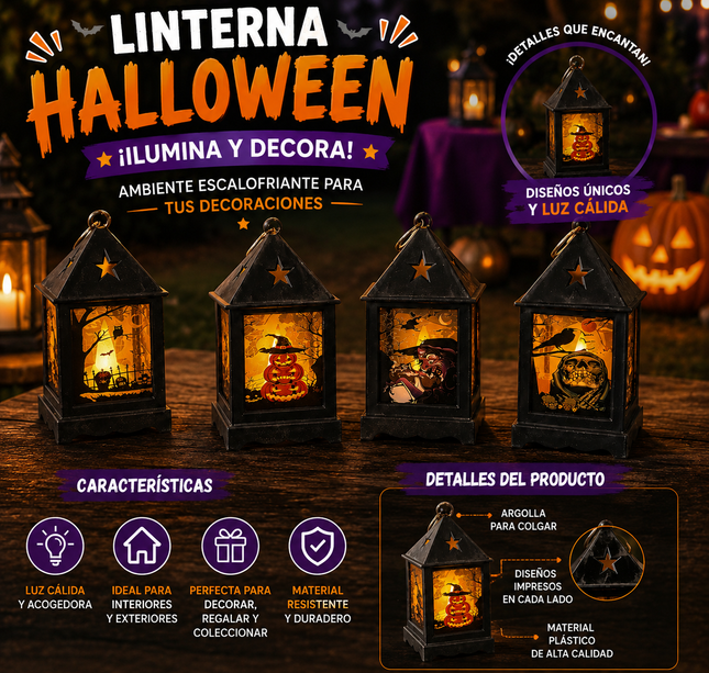 24 Linternas de Halloween con Luz $18.75 c/u