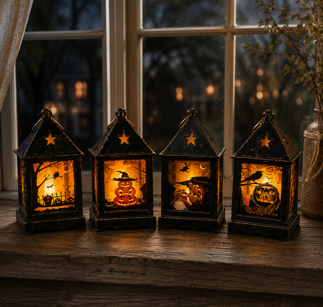 24 Linternas de Halloween con Luz $18.75 c/u
