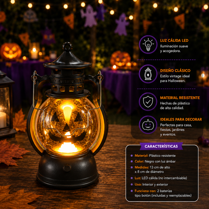 6 Lamparas Calabacita Halloween Parafina $21 c/u