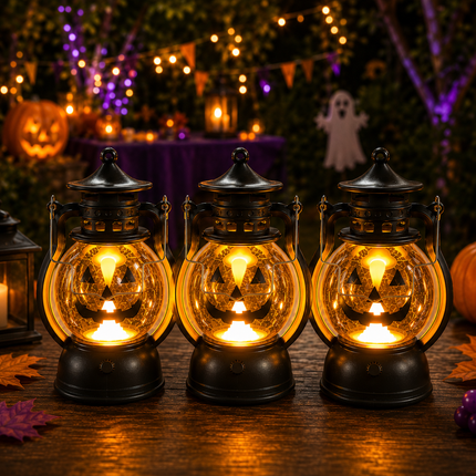 6 Lamparas Calabacita Halloween Parafina $21 c/u