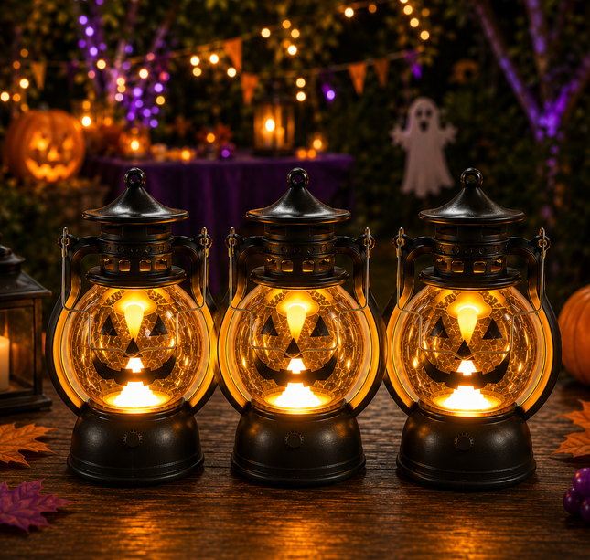 6 Lamparas Calabacita Halloween Parafina $21 c/u