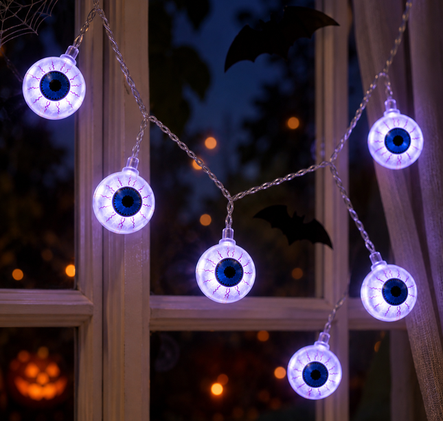 Serie Luces Ojos Halloween 1.5 metros de largo