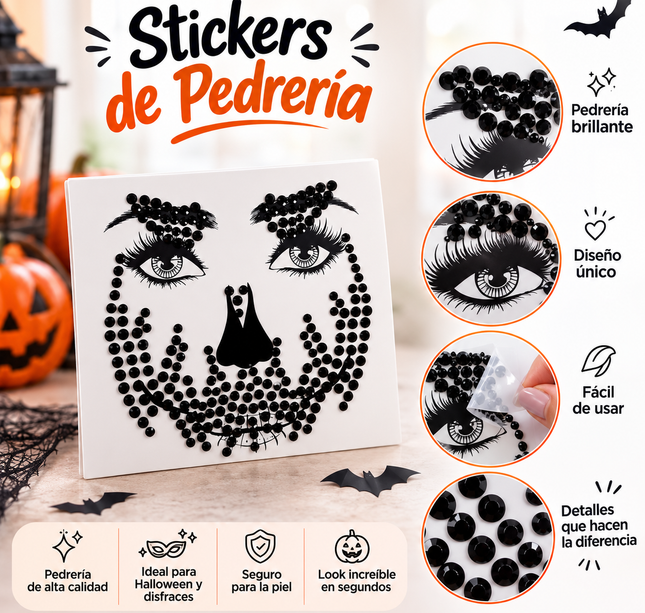 12 Stickers facial Halloween $11 c/u