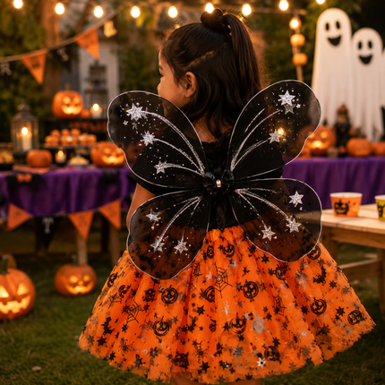 Disfraz Halloween Alas y Falda Infantil Diamantado