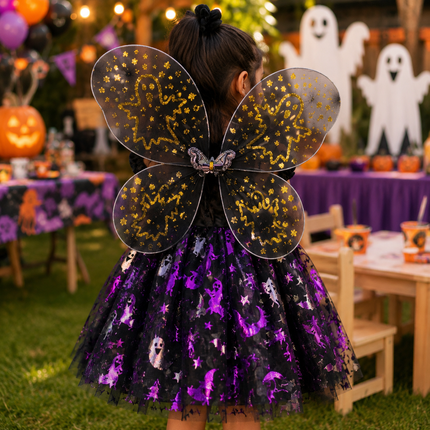 Disfraz Halloween Alas y Falda Infantil Diamantado