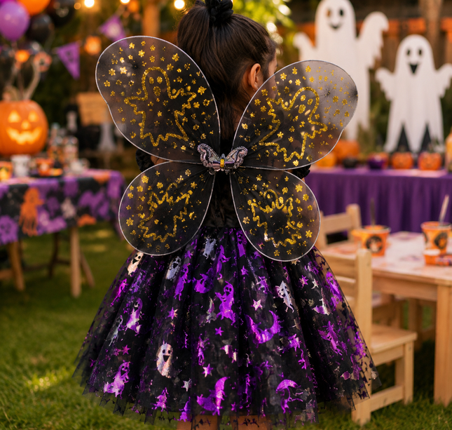 Disfraz Halloween Alas y Falda Infantil Diamantado