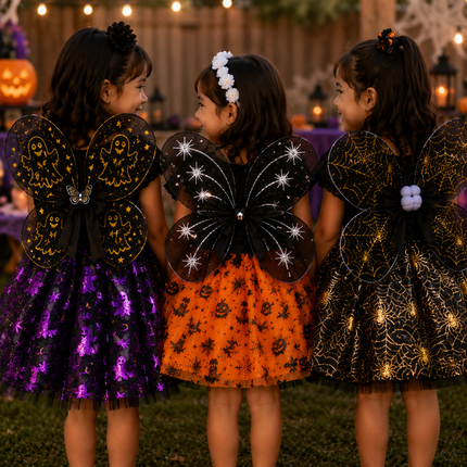 Disfraz Halloween Alas y Falda Infantil Diamantado
