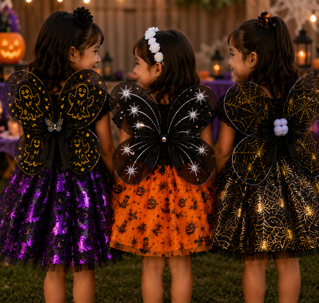 Disfraz Halloween Alas y Falda Infantil Diamantado
