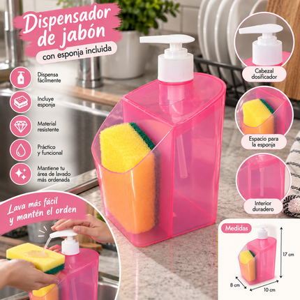 Exclusivo Tienda en linea 💥💎3 Dispensador de Jabón con Esponja para Lavar Trastes $35 c/u