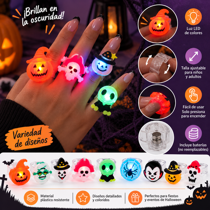 50 Anillos Halloween con figuras $2.52 c/u