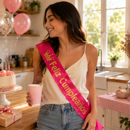 12 Bandas "Feliz Cumpleaños" en Diferentes Colores $11.9 c/u