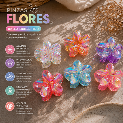12 Pinzas Hawainas Tipo Cristalinas $7.9 c/u