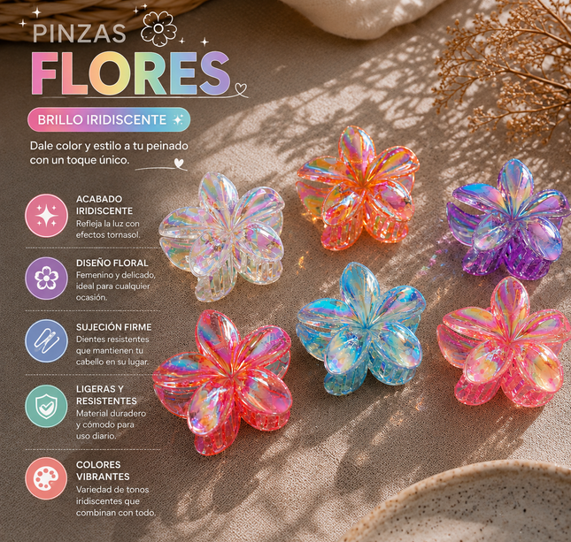12 Pinzas Hawainas Tipo Cristalinas $7.9 c/u