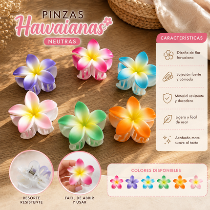 12 Pinzas Hawainas Hermosas Tropicales $7.9 c/u