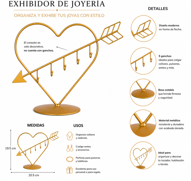 Exclusivo Tienda en linea 💥💎3 Exhibidor Corazón para Joyeria $55 c/u