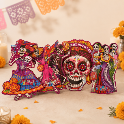 10 Figuras Día de Muertos Catrinas Diamantadas 3D $7.2 c/u