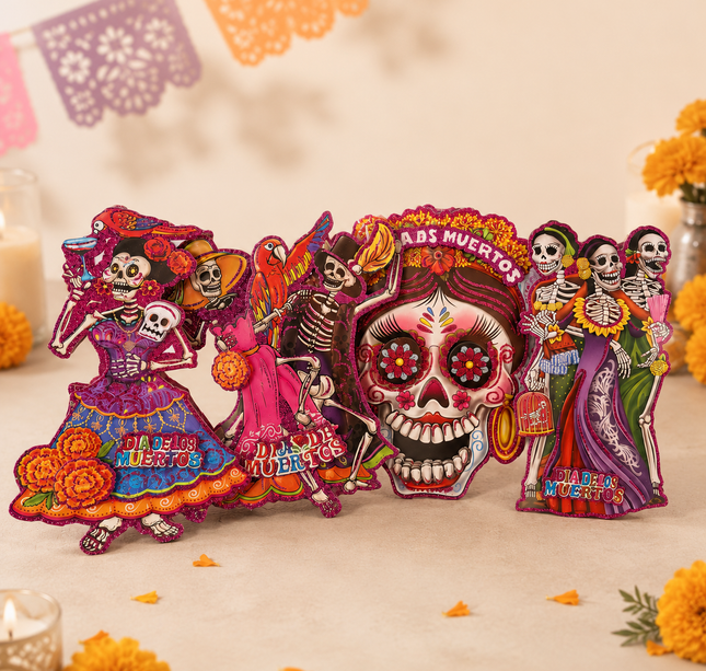 10 Figuras Día de Muertos Catrinas Diamantadas 3D $7.2 c/u
